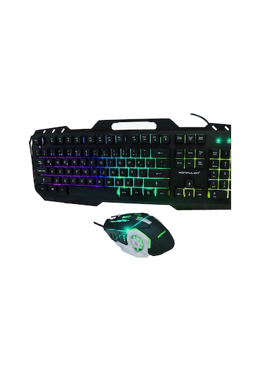Konfulon W200 RGB Işıklı Türkçe Q Gaming Kablolu Klavye Mouse Set