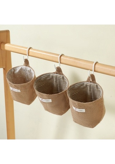 Dancemonkey Yıkanabilir Pamuk Saklama Organizatörü Mutfak Mavi Keten Asılı Çanta Cbtx Çok Renkli