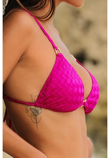 Olympos Mor Dolgusuz Çıkarılabilir Pedli Üçgen Bikini Üst Mor