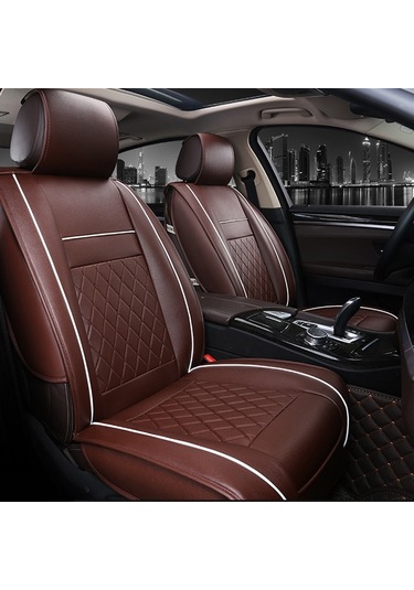 Araba Derisi Tam Kapsamlı Koltuk Minderi Kılıfı, Standart Versiyon, Sadece Bir Koltuk Kahve