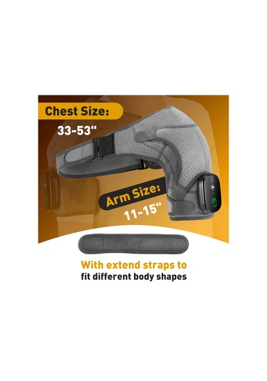 Elektrikli Omuz Isıtma Pedi 3 Mod Titreşim Omuz Diz Dirsek Rahatlama Kemer Type A Gray Avustralya Gri