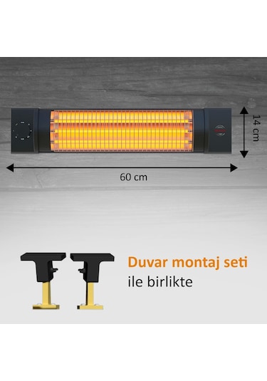 Mirkraft MT-5252 1800 W 3 Kademe Quartz Elektrikli Isıtıcı
