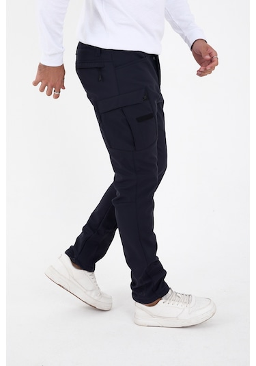 Camp Scoutland Camp592 Outdoor Softshell Su ve Rüzgara Dayanıklı içi Polarlı Kışlık Erkek Lacivert Taktik Pantolon Lacivert