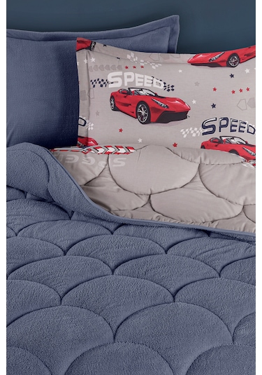 Nordqueen Wellsoft Tek Kişilik Uyku Seti Çift Taraflı Speed Kırmızı - Mavi