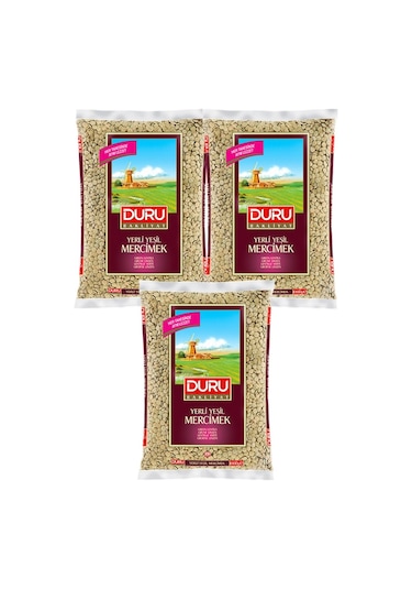 Duru Yerli Yeşil Mercimek 3 x 1 KG