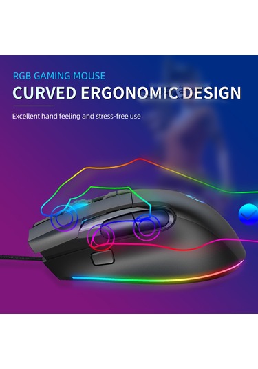 Wezone Oyun Klavye Ve Fare Seti - 7200 Dpı, Rgb Işık Efektleri, Ergonomik Tasarım, Makro Programlama, Çok Platform Desteği Diğer