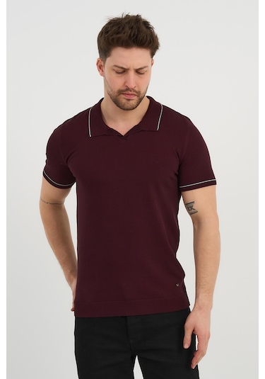 Alexander Gardi Alexandergardı Resort Yaka Triko T-shirt Bordo