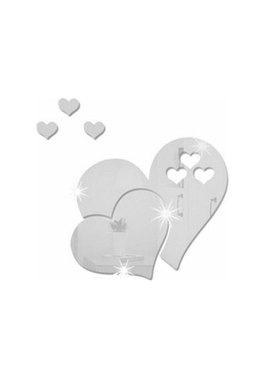 Beyaz 1 Takım Duvar Çıkartmaları Yapışkanlı Çıkarılabilir Düz Renk Kalp Şekli Beyaz