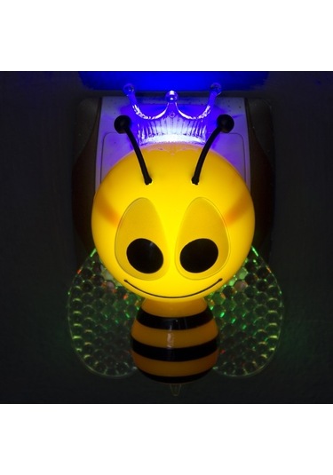 Flybuy Sensörlü Odası Led Lambası Gece Aydınlatma Figürü Çocuk Bebek Arı Lj Sarı - Siyah