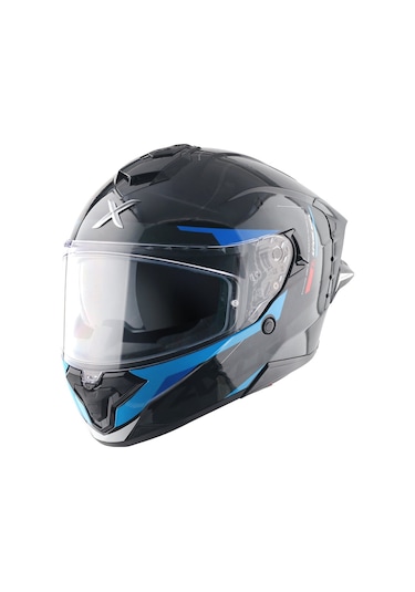 Axor Brutale Kryptıc Full Face Kapalı Kask Parlak Mavi - Siyah