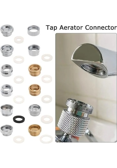 Joyhub Mingjin Shop2 Erkek 22mmx19mm Stili Musluk Havalandırıcı Konektörü Metal Dış Iç Dişli Su Tasarrufu Adaptörü Mutfak Bataryası Mm - Contalı Zhwmed Renkli Çok Renkli