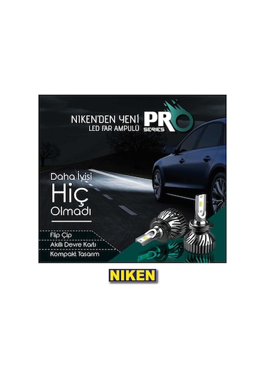 H1 Led Xenon Far Aydınlatma Seti Şimşek Etkili Niken Pro 6400Lm