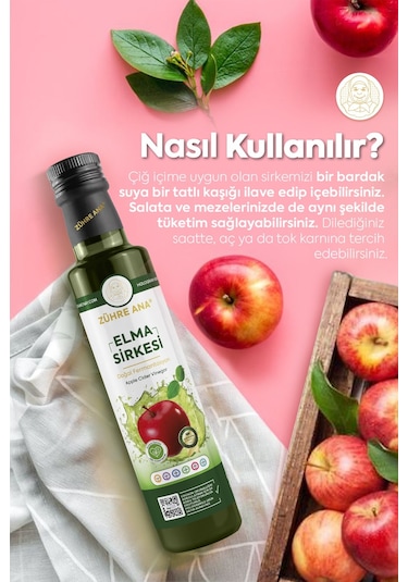 Zühre Ana Elma Sirkesi Doğal Fermantasyon Apple Cider Vinegar 500 ML