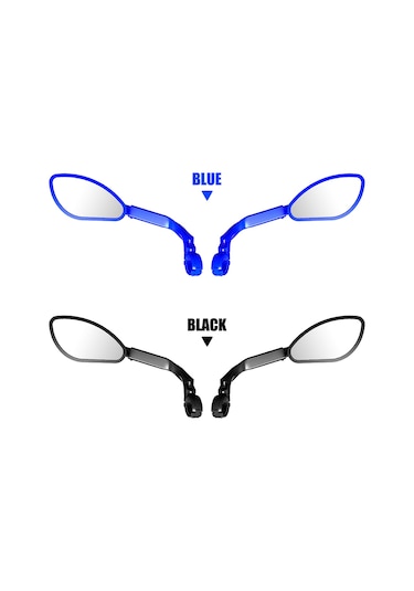 Yifomall Sağ Taraflı Mavi Bisiklet Geribakıcı - 360 Derece Döner, Genişletilebilir, 21-26 Mm Direksiyon Uyumlu, Çelik Lensli, Bisiklet/scooter İçin