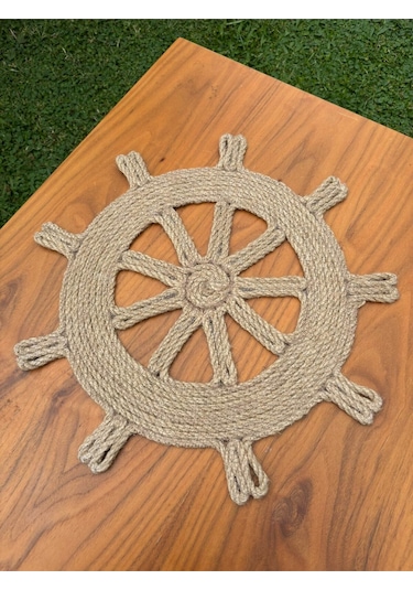 Rustik Tarz Jüt İp Dümen Model Amerikan Servis El Yapımı, Leke Tutmaz Sofra Aksesuarı Natural