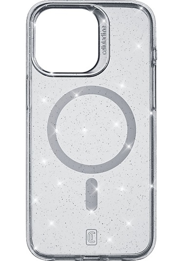 Cellularlıne iPhone Uyumlu 15 Pro Sparkle Magsafe Telefon Kılıfı Şeffaf Şeffaf