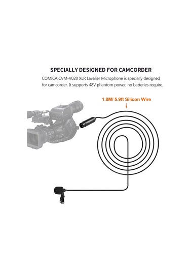 Yifomall "comıca Cvm-v02o Xlr Yaka Mikrofonu - 48v Phantom Güç, Omnidireksiyonel Ses Kaydı, Profesyonel Kalite"