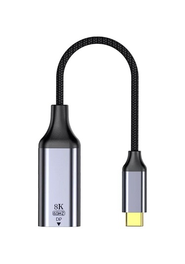 Gplus 8KCDP01 8K Ultra HD 60 Hz Type-C to DP Display Port Çevirici 8K 4320P HDR VRR QMS DP Çevirici