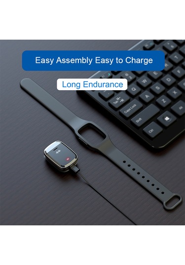 Yaleker Siyah M20 Ultrasonik Sinir Boğucu Saat - Saat Ve Sicaklık Ölçer Özellikli Silikon Kol Saati Siyah