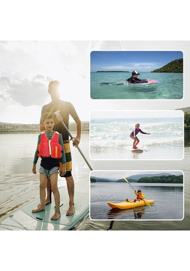 Neevoyu Kırmızı Çocuk Su Sporları Yeleği - 400d Oxford Kumaş, Kaydırıcı Köpük, 15-40 Kg Uyumlu, Güvenli Yaşam Yeleği