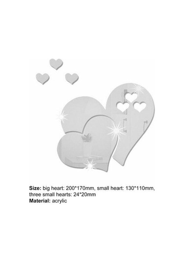 Beyaz 1 Takım Duvar Çıkartmaları Yapışkanlı Çıkarılabilir Düz Renk Kalp Şekli Beyaz