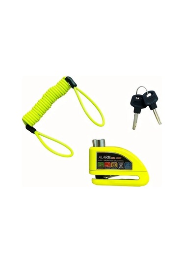 Sarı Yeşil 110 Desibel Motosiklet Alarm Disk Fren Kilidi, Bisiklet Ve Elektrikli Scooter Kilit