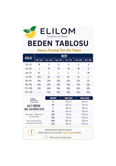 Elilom Termal Sauna Seti Fermuarlı Uzun Kollu Üst Ve Termal Tayt 2'li Set Siyah