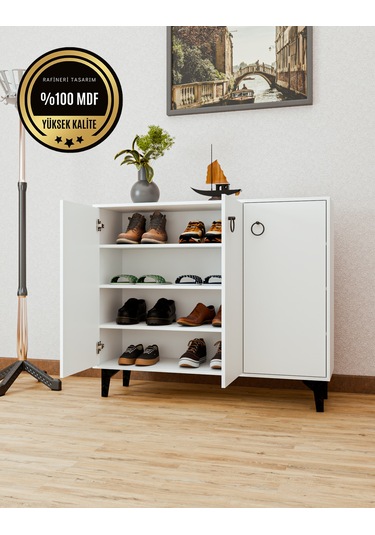 Dekorfim DF08102B MDF Ayakkabılık Antre Hol Çok Amaçlı Dolap Ayakkabı Dolabı
