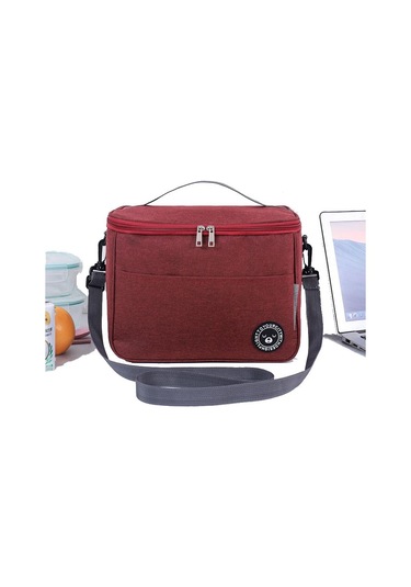 Kırmızı Büyük Yalıtımlı Öğle Yemeği Çantası Yetişkin Çocuk Erkek Termal Serin Sıcak Gıda Saklama Kutusu M Kırmızı