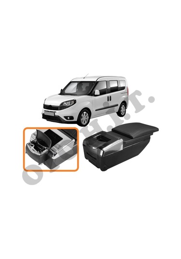 Fiat Doblo D4 Uyumlu Bardaklıklı Lüks Kol Dayama Kolçak Siyah İthal.