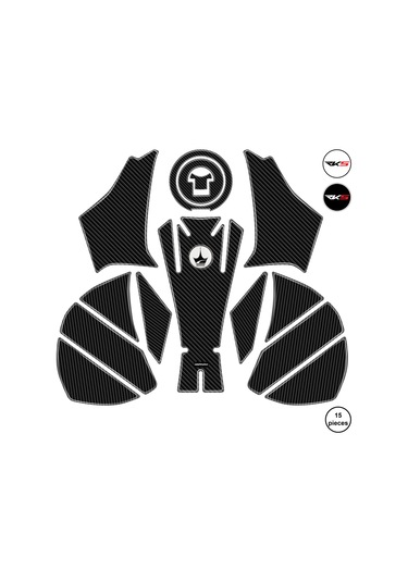 Rks A250 2023 İle Uyumlu Kaydırmaz 6d Karbon 15 Parça Tank Pad Seti Gc79 KARBON