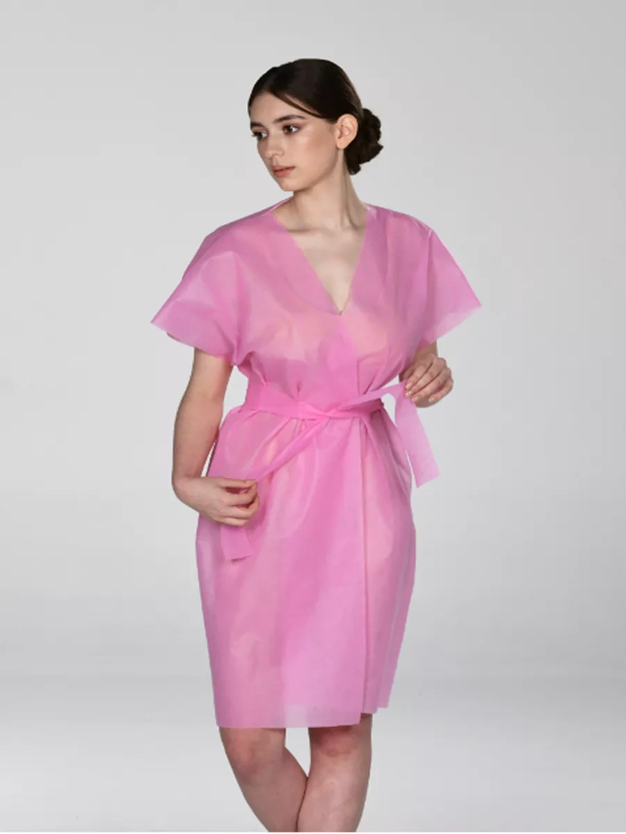 Cistov'e Tıbbi Kimono Önlükler Kolsuz 10 Adet 241772597 Pembe