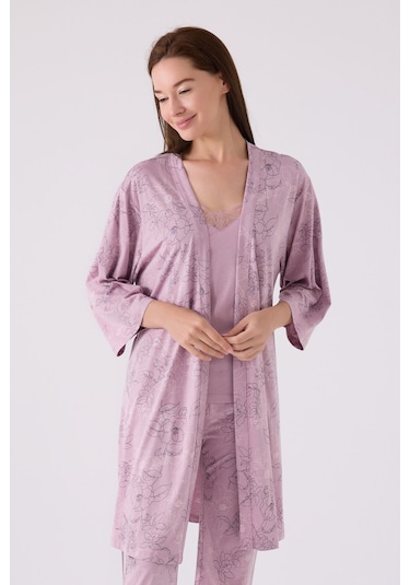 Pierre Cardin Kadın Mor 3lü Pijama Takımı Pc8875-s-v1 Mor