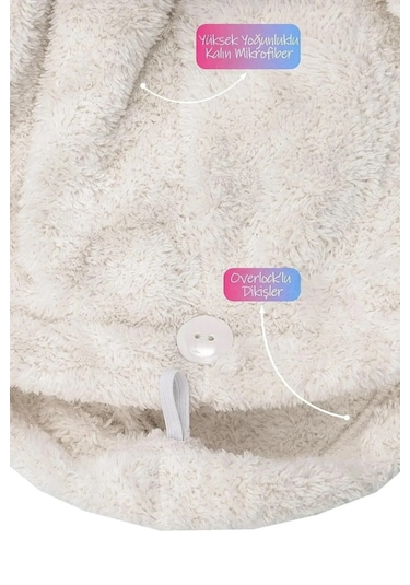 Alastor Saç Havlusu Kalın Mikrofiber Havlu Bej Renginde Bej