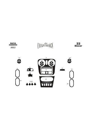 Dacia Sandero Piano Black Kaplama 2012 22 Parça Ücretsiz Kargo