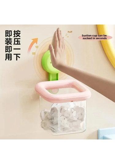 Konesam Mango Sarısı Duvarlı Islak Mendil Depolama Kutusu - Süction Cup İle Sabitlenir, Havalandırmalı, Su Tüpü İçeren Banyo Dolabı Organizatörü Diğer