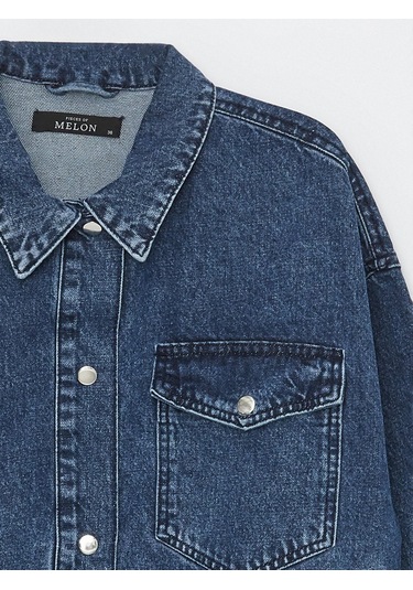 Koyu Mavi Cep Detaylı Denim Bomber Ceket-koyu Mavi Koyu Mavi