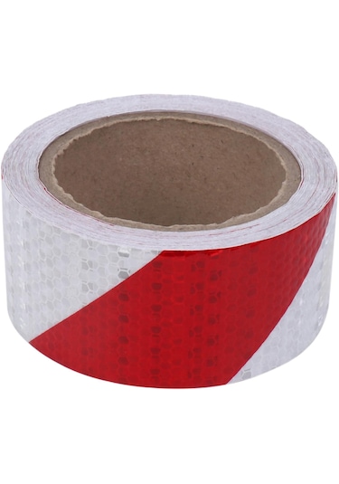 Carub Fosfor Bant Petekli Çapraz 5 Cm X 25m Kırmızı-beyaz