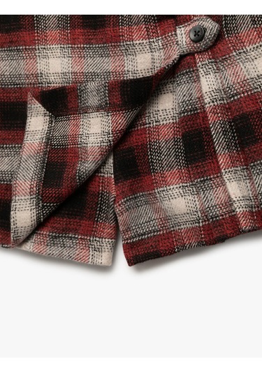 Koton Beli Lastikli Pileli Ekoseli Kırmızı Kız Çocuk Etek 6wkg40029aw Kırmızı