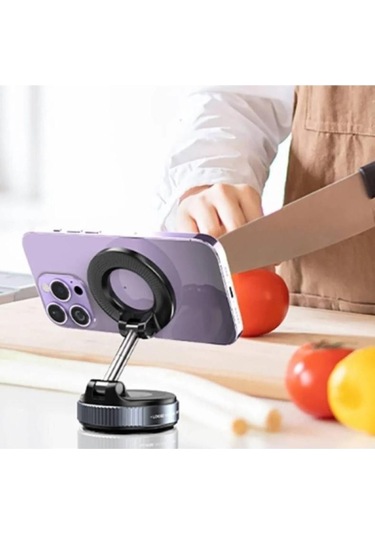 Zhltools Vakumlu Manyetik Araç İçi Telefon Tutucu Siyah