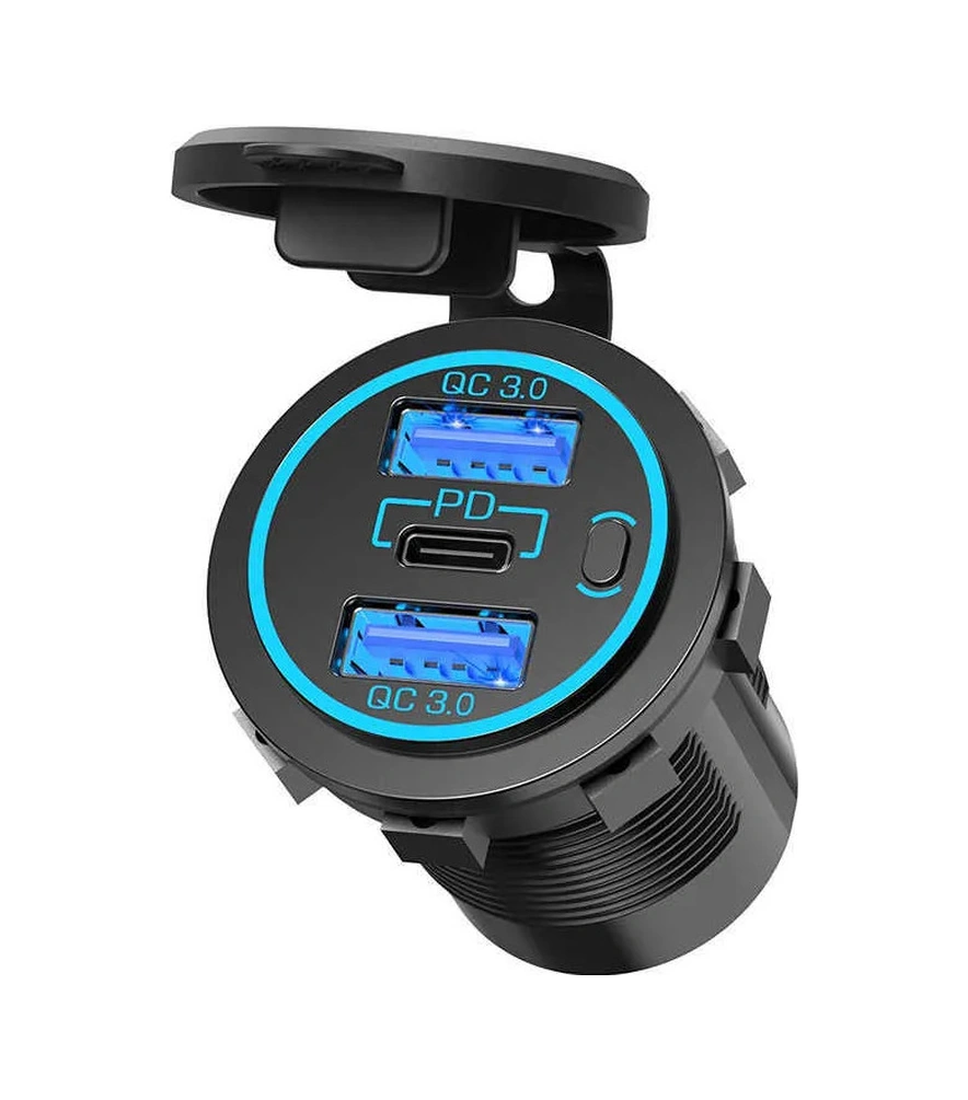 Shuıvan Usb Type C Girişi İkili Usb İphone Kapaklı Şarj Söketi 3.0ah-999