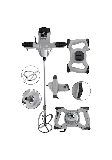 Steiner 3000 W Bakır Sargı Alçı Boya Ve Harç Karıştırıcı Mikser Gri