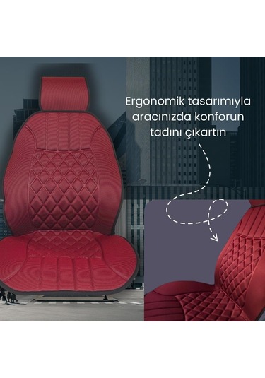 Space Oto Koltuk Minderi, Fiat Araçlara Uyumlu 2'li Set Özel Tasarım Minder Premium 001