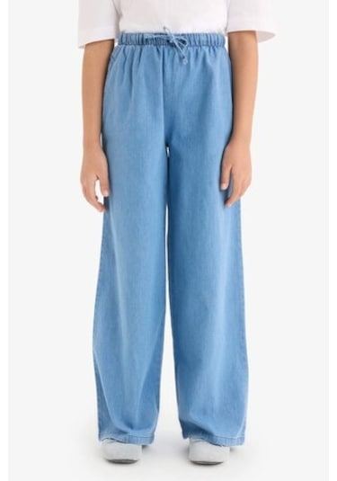 DeFacto Kız Çocuk Wide Leg Geniş Paça Jean Pantolon D7101A825SMNM28 Mavi