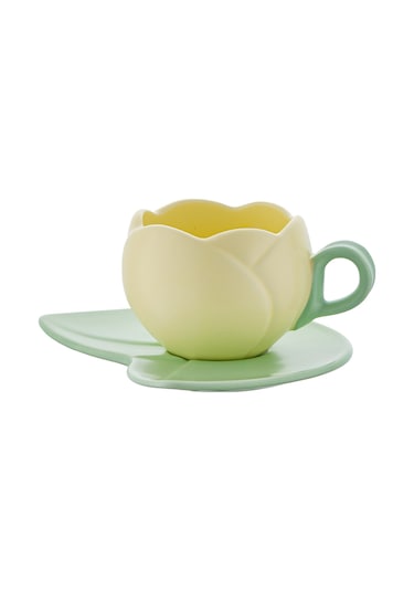 İstanbul Porselen Lale Kahve Fincan Takımı Çok Renkli 90 ML 6'lı