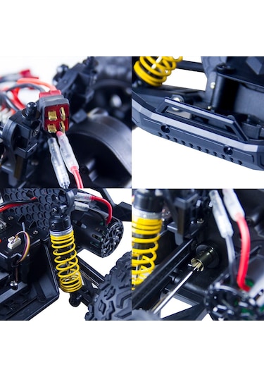 Elektrikli Rc 1:8 Ölçek Servo Motor Süspansiyonlu Arazi Aracı Spor Araç 85 Km Hız Rc Araç - Yeşil