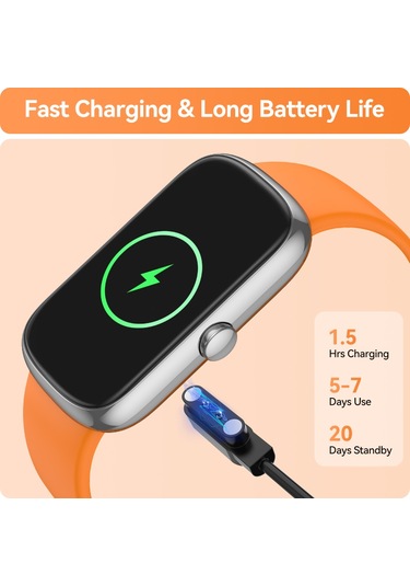 Geeroyoo JZR-GY Nabız Uyku Takibi Ip68 Adım Kalori Sayacı Spor Aktivite Takipçili Turuncu Akıllı Saat (İthalatçı Garantili)
