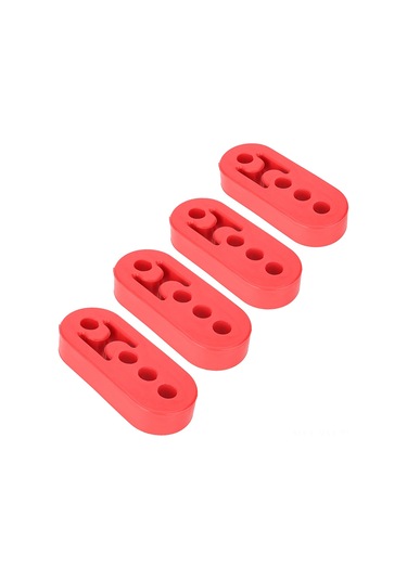 Ximistore9 4 Adet Kırmızı Universal 12mm 4 Delikli Poliüretan Egzos Sönümleyici - Titreşim Ve Gürültü Azaltıcı, Ayarlanabilir
