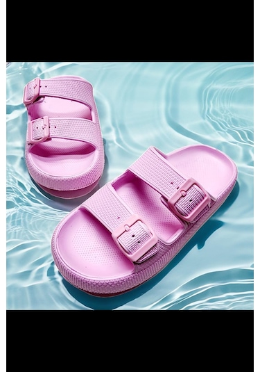 Çift Toka Eva Ayarlanabilir Suya Dayanıklı Deniz,havuz,plaj Terliği Siyah