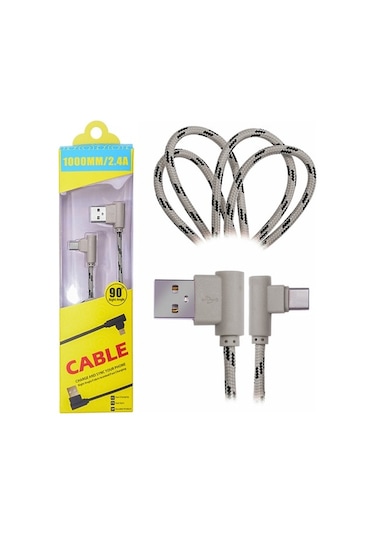 Ally Usb Type-C Eğik Başlı Halat Usb Kablo 1Metre (199258440)
